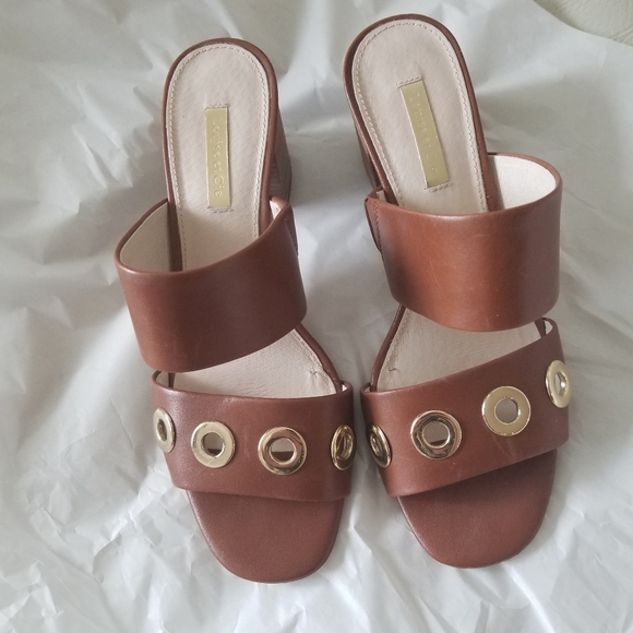 Louise Et Cie Brown Leather Block Heel Sandals 7.5 - Picture 6 of 6